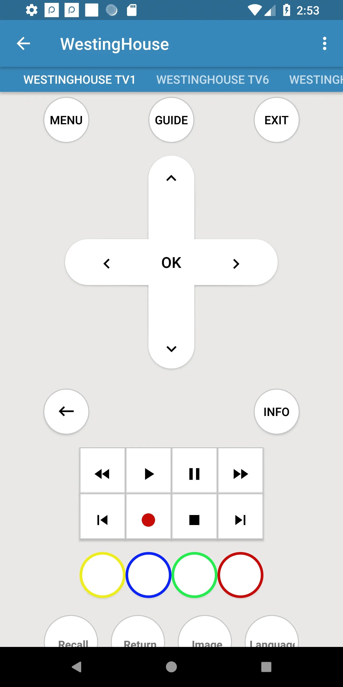 Westinghouse Universal Remote | Indus Appstore | Screenshot