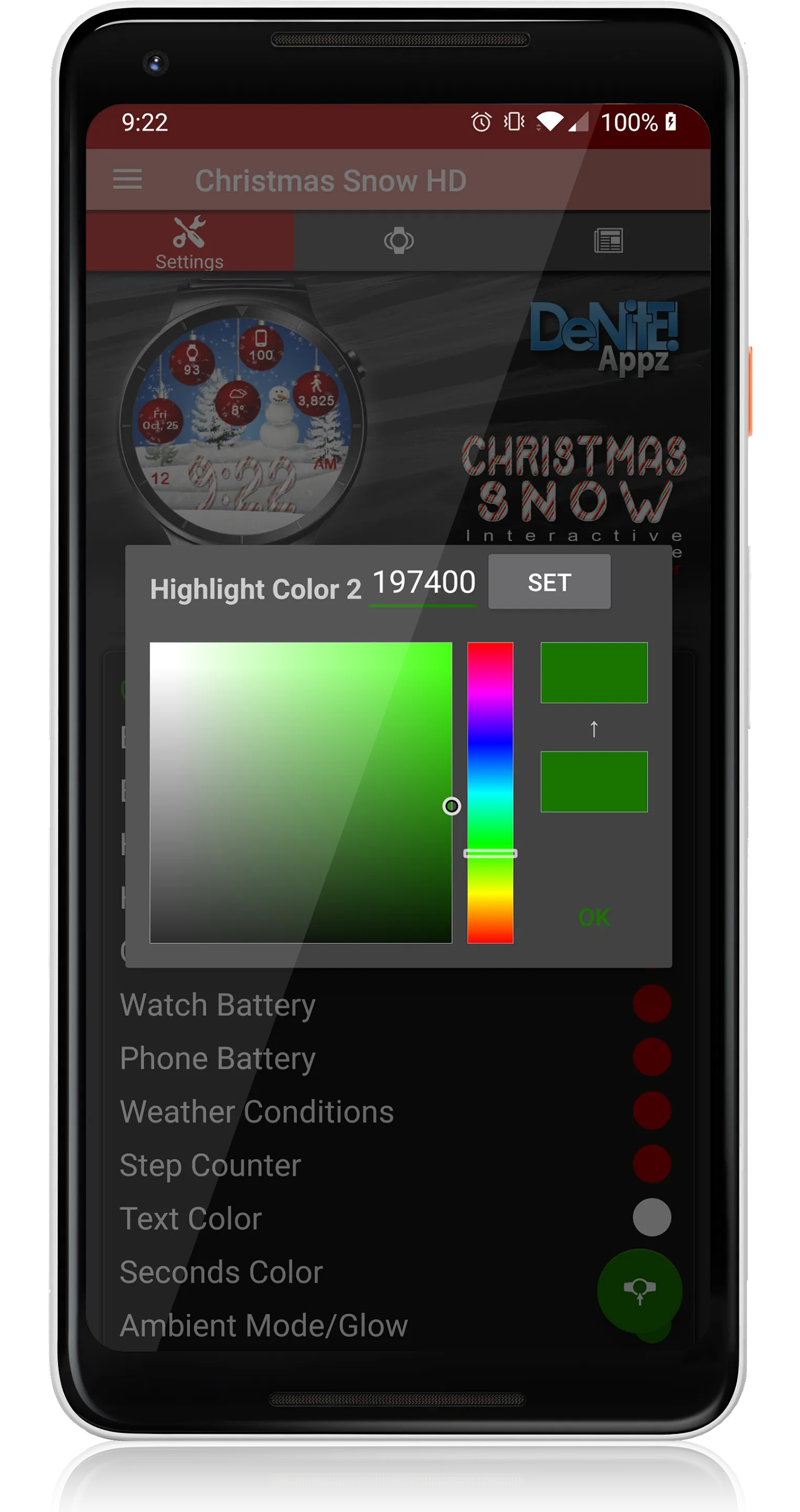 Christmas Snow HD Watch Face | Indus Appstore | Screenshot