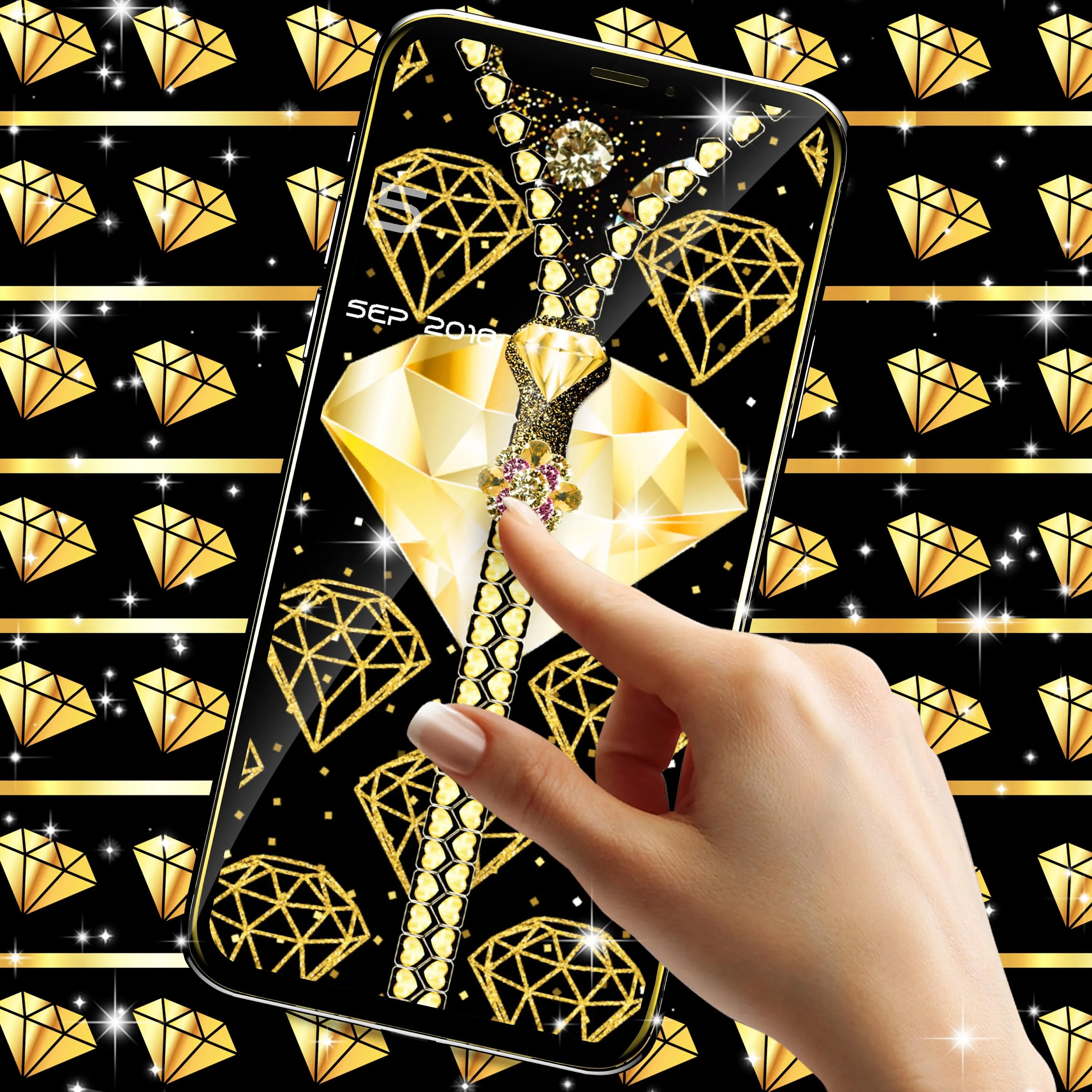 Gold diamond lock screen | Indus Appstore | Screenshot