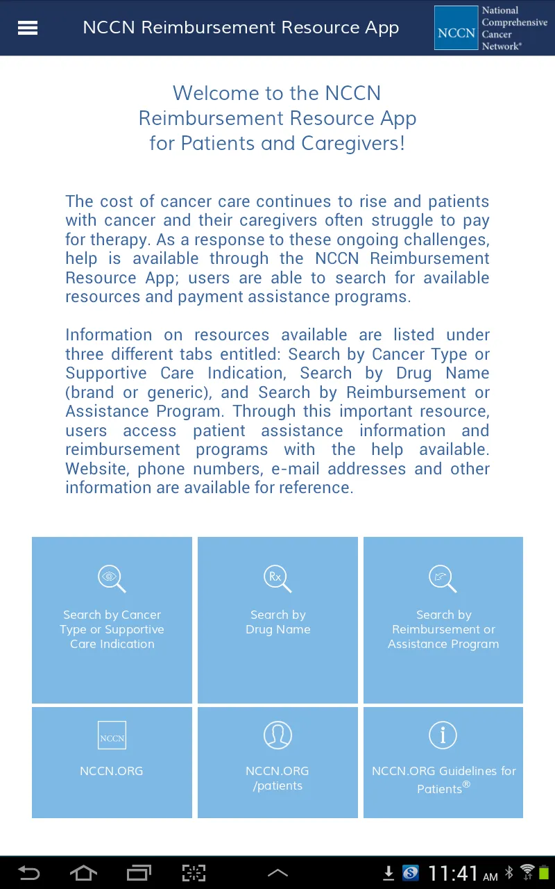 NCCN Reimbursement Resource | Indus Appstore | Screenshot