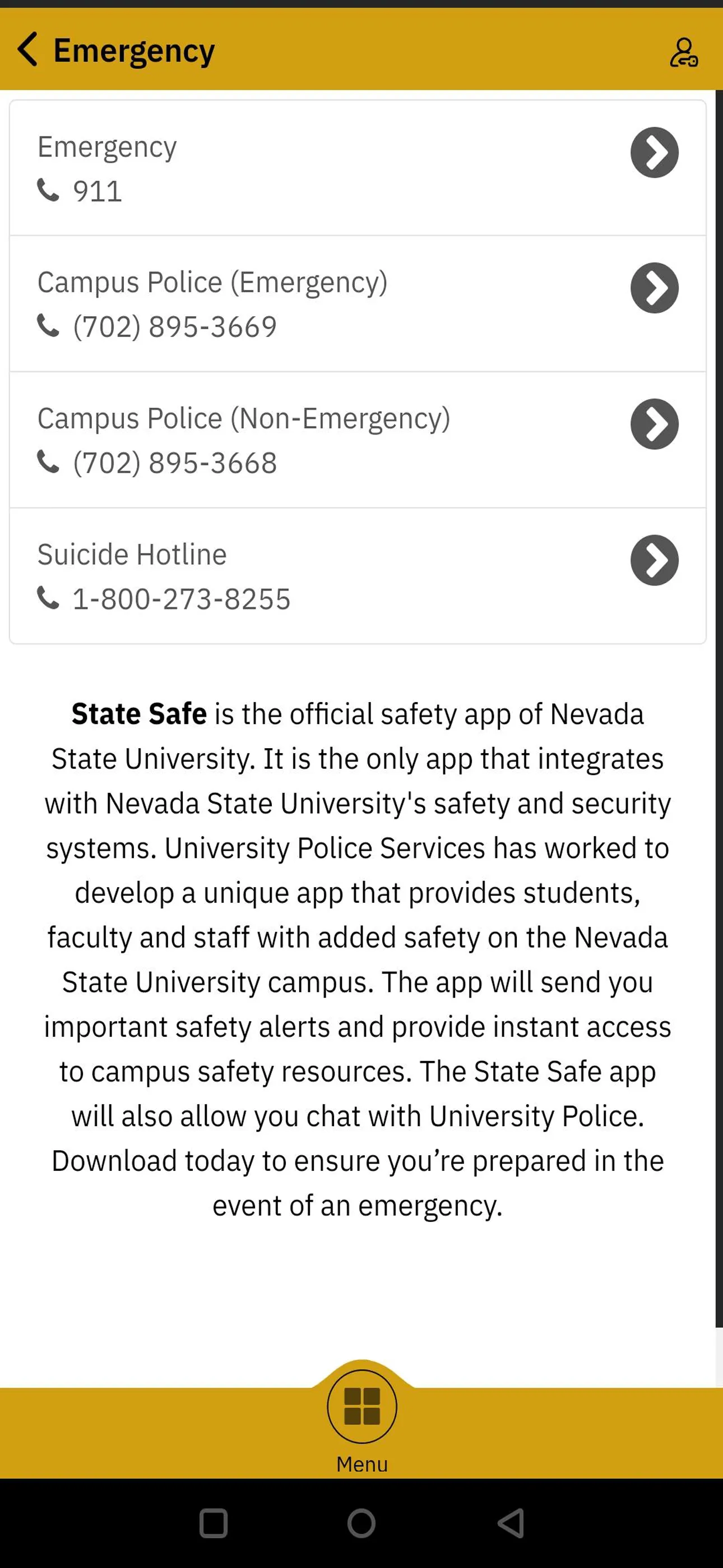 Nevada State University | Indus Appstore | Screenshot
