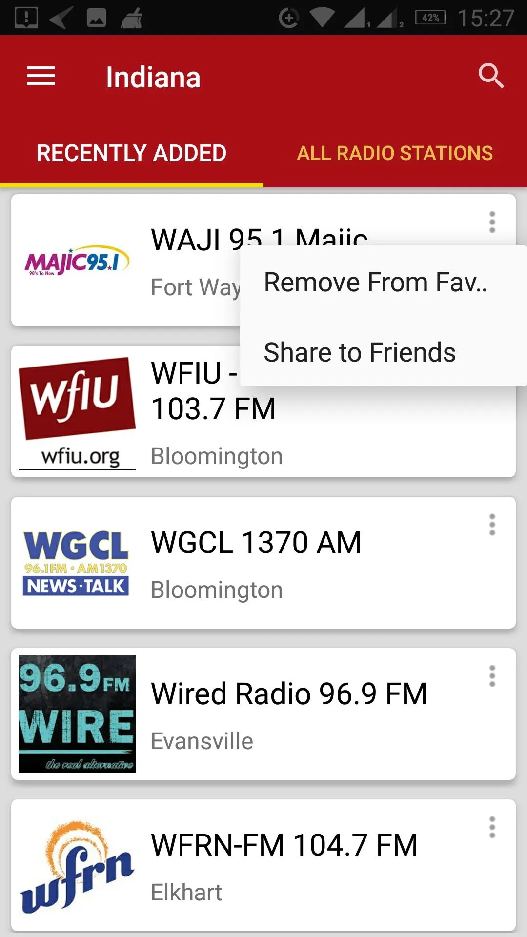 Indiana Radio Stations - USA | Indus Appstore | Screenshot