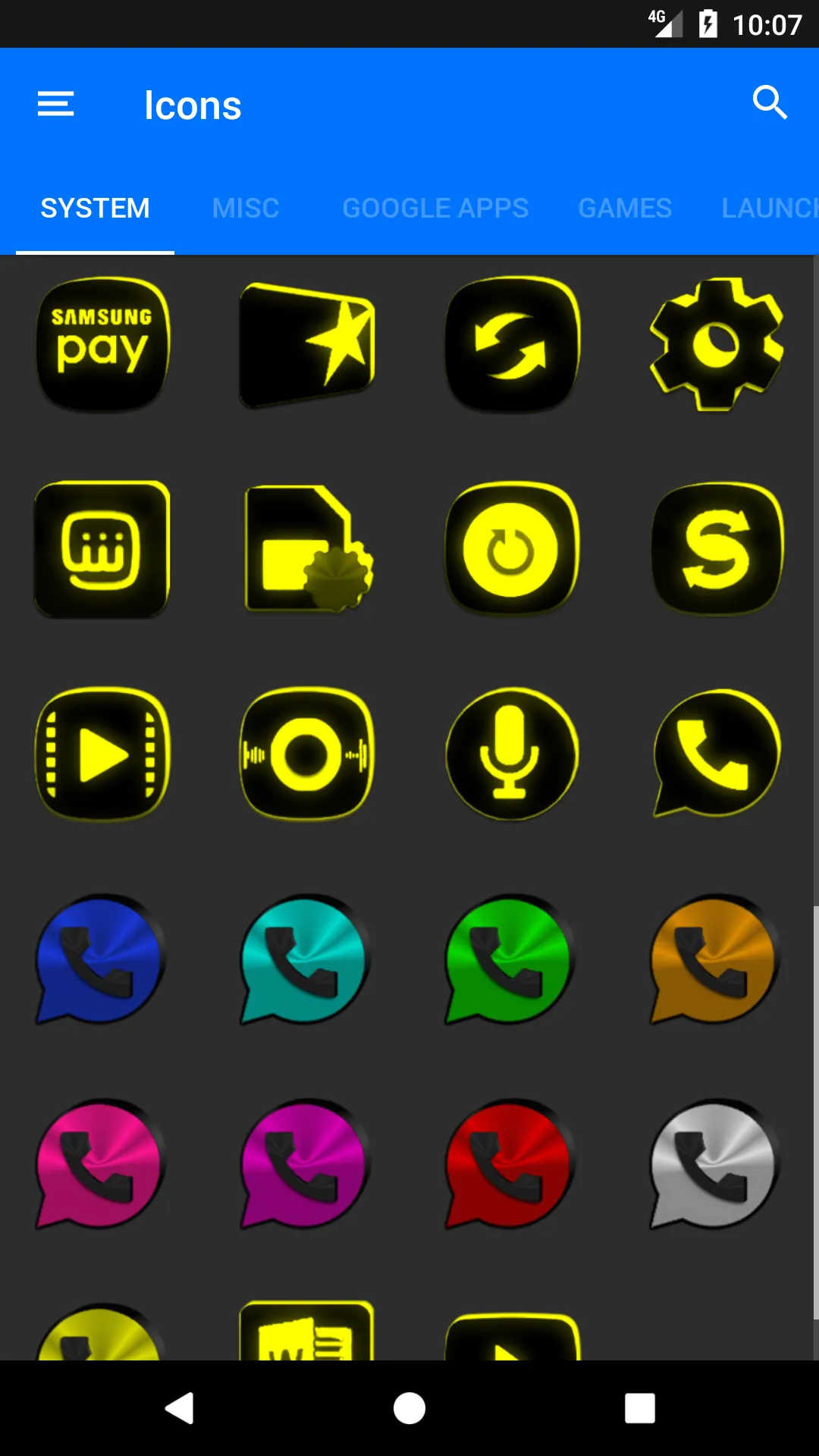 Flat Black and Yellow IconPack | Indus Appstore | Screenshot