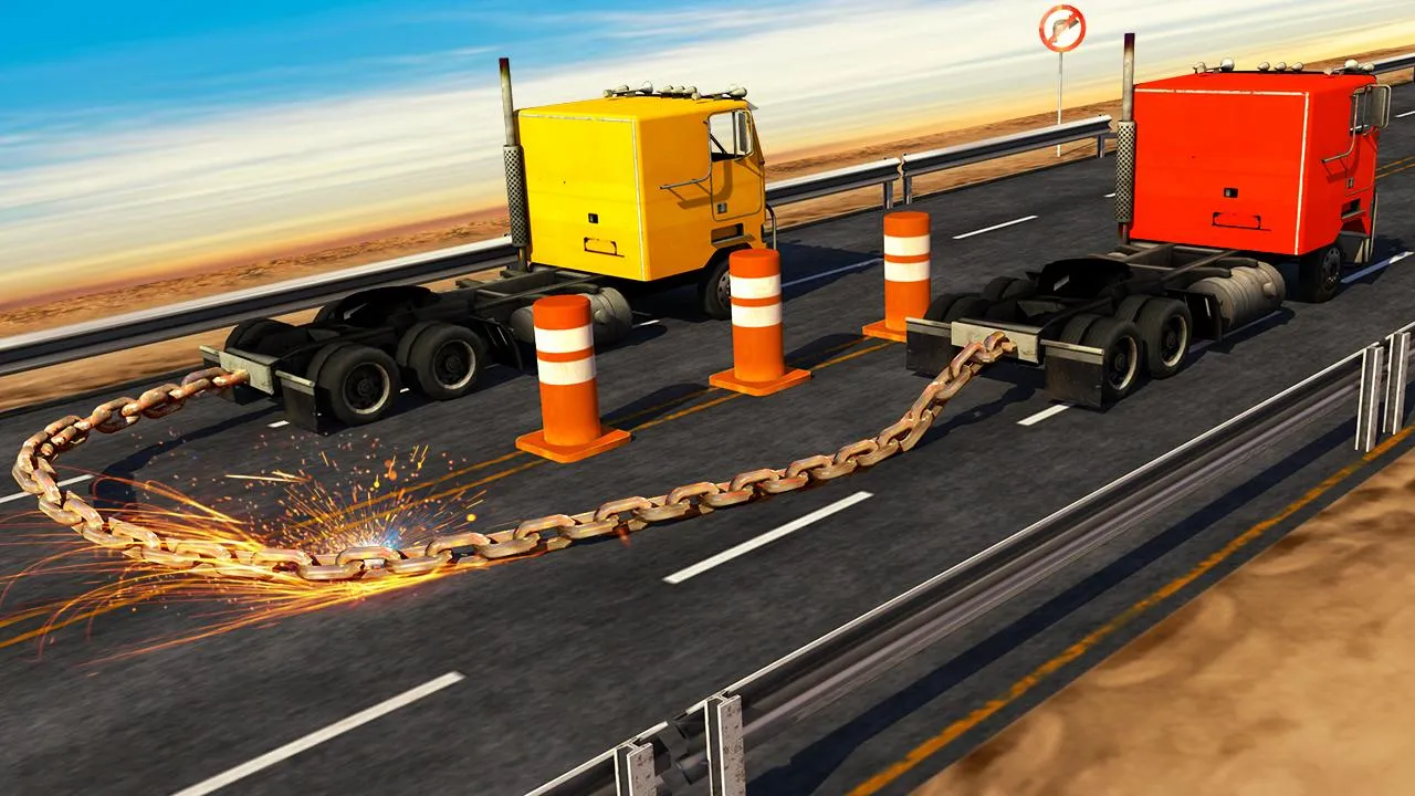 Chained Trucks against Ramp | Indus Appstore | Screenshot