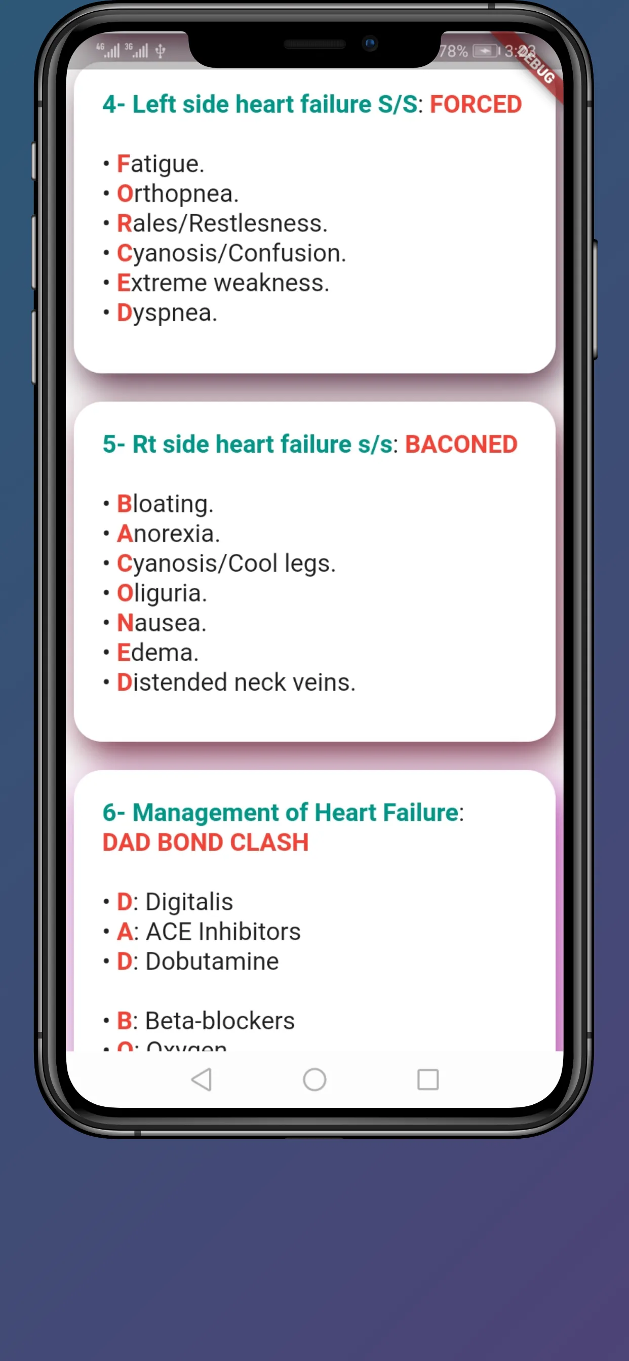 Nursing Mnemonics cards | Indus Appstore | Screenshot