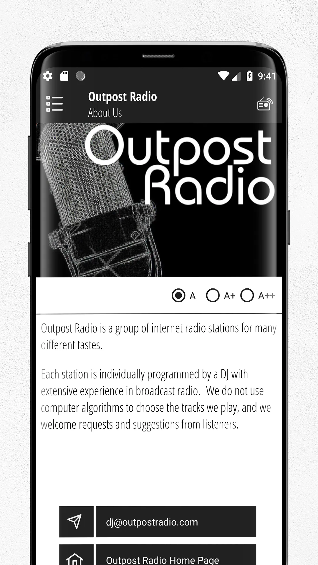 Outpost Radio | Indus Appstore | Screenshot