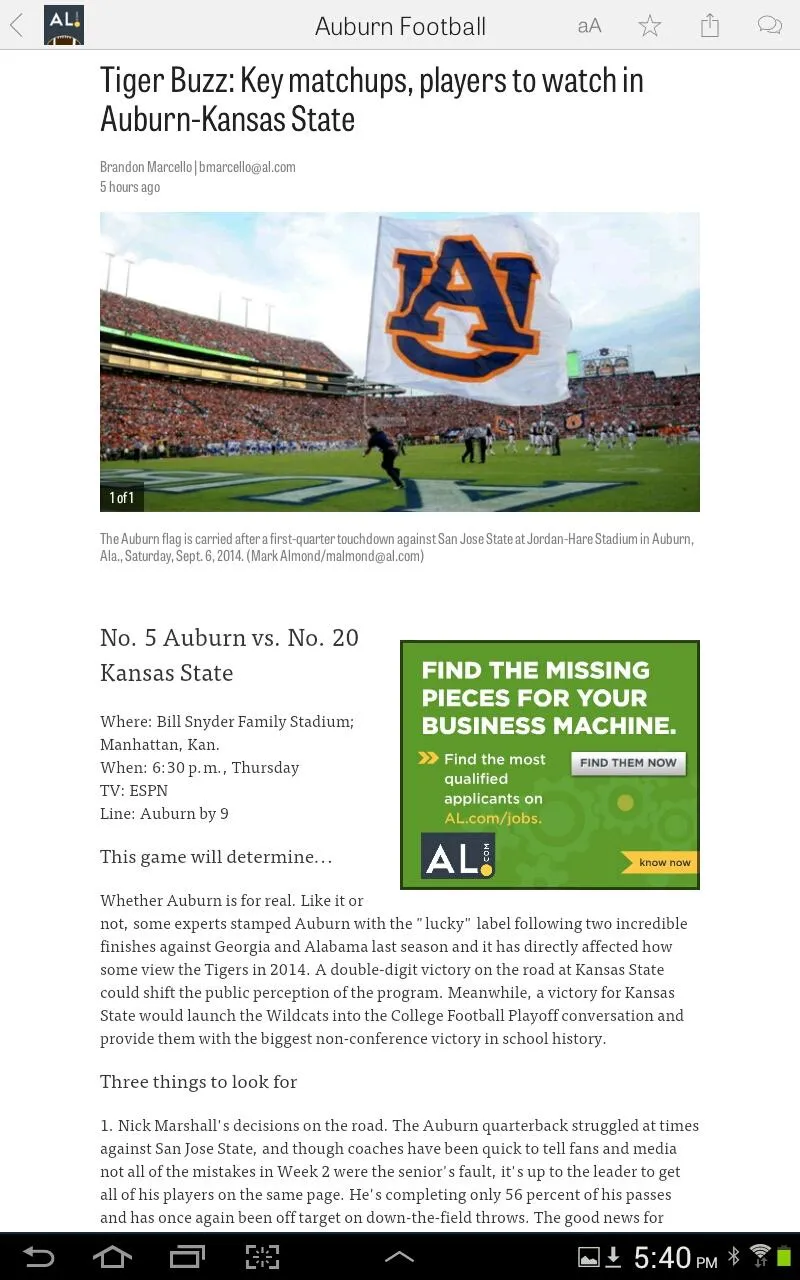 AL.com: Auburn Football News | Indus Appstore | Screenshot