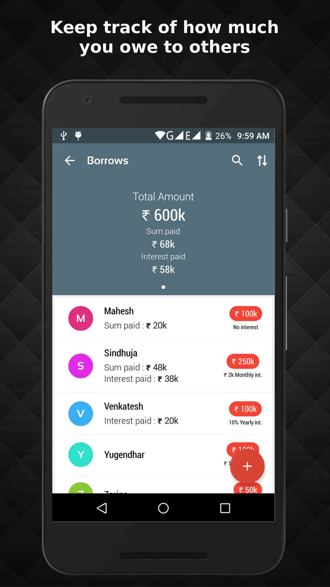 vMoneyTracker : Money Manager | Indus Appstore | Screenshot