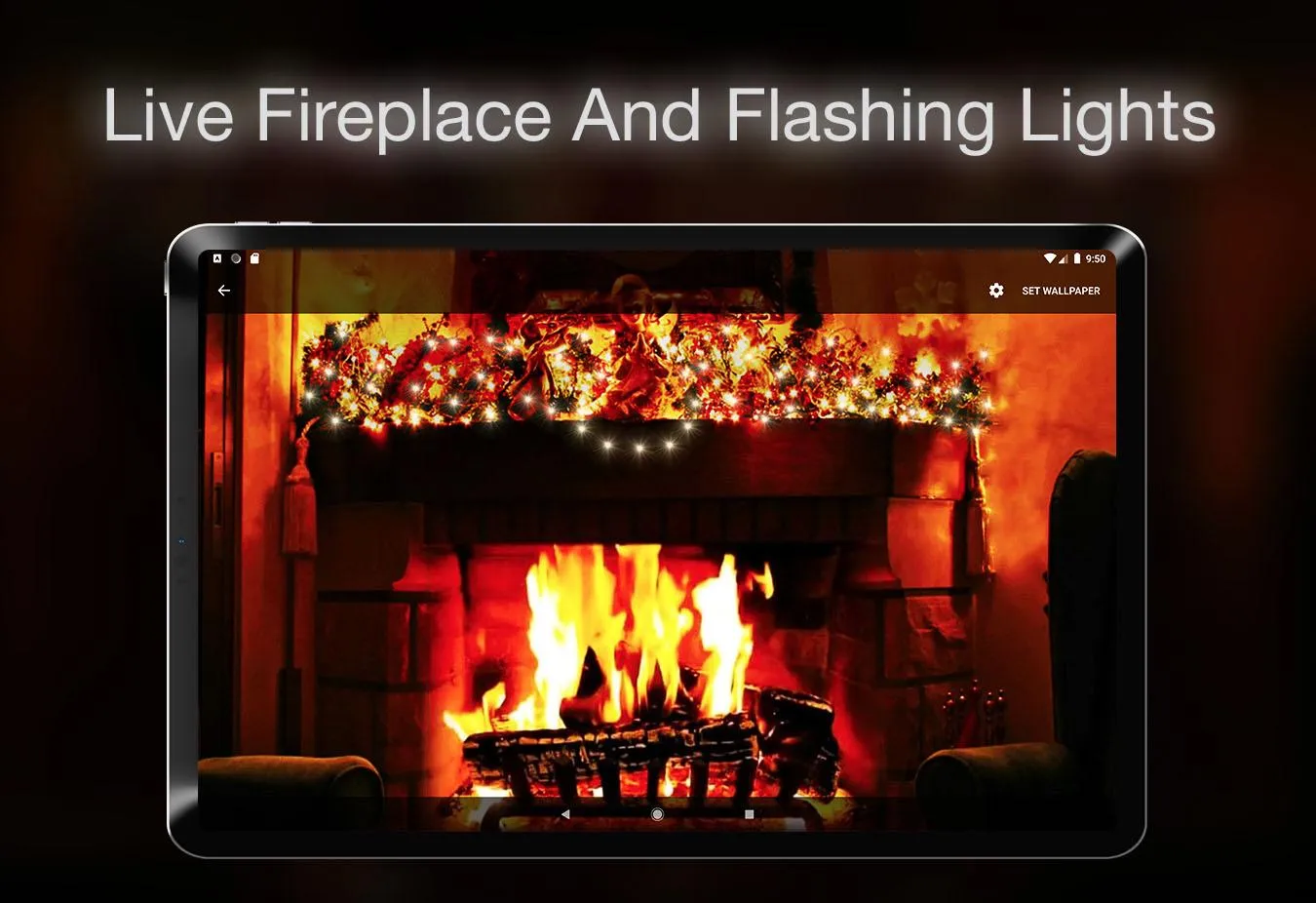 Xmas Fireplace Live Wallpaper | Indus Appstore | Screenshot