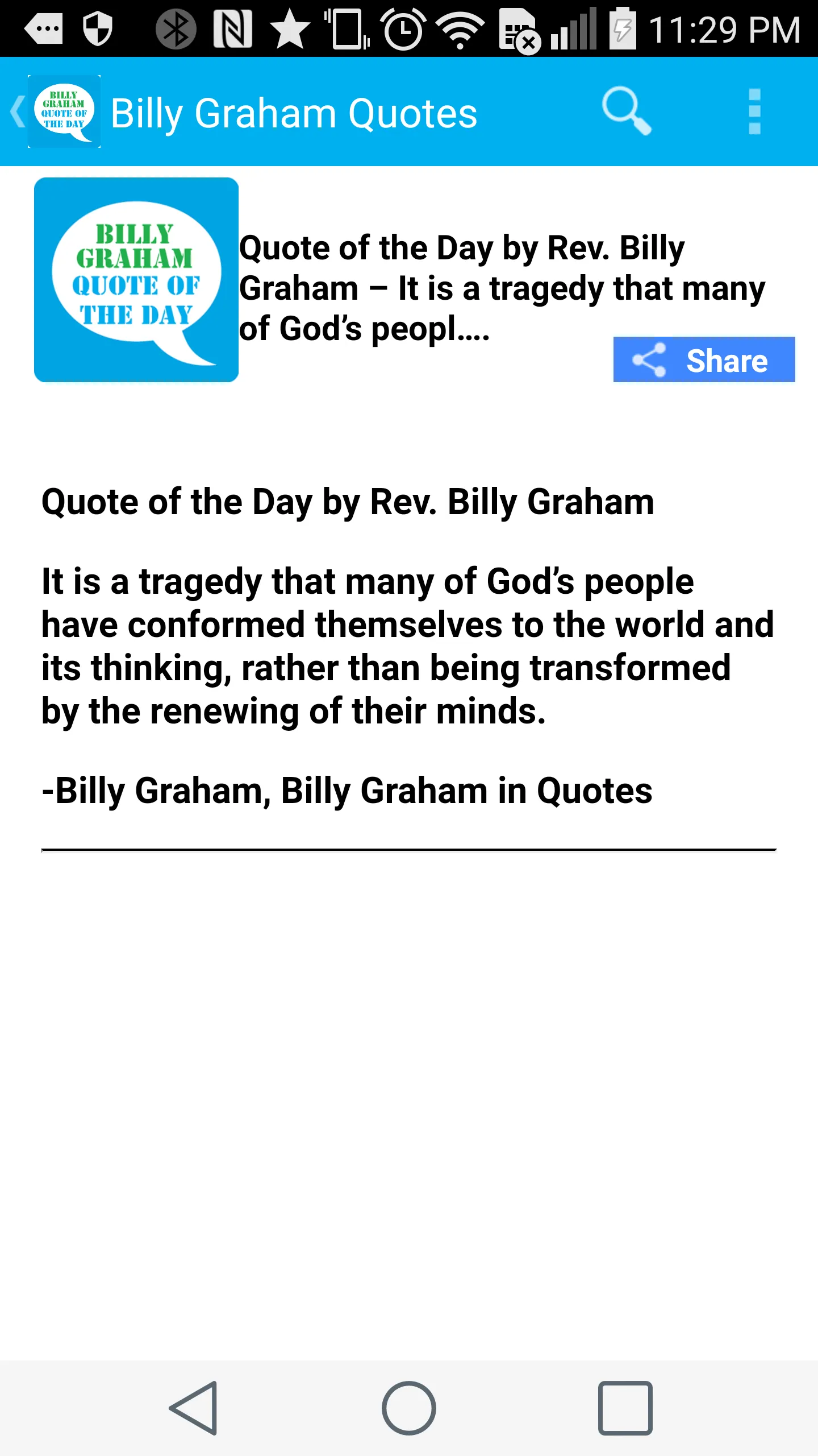 Billy Graham Quote of the Day | Indus Appstore | Screenshot