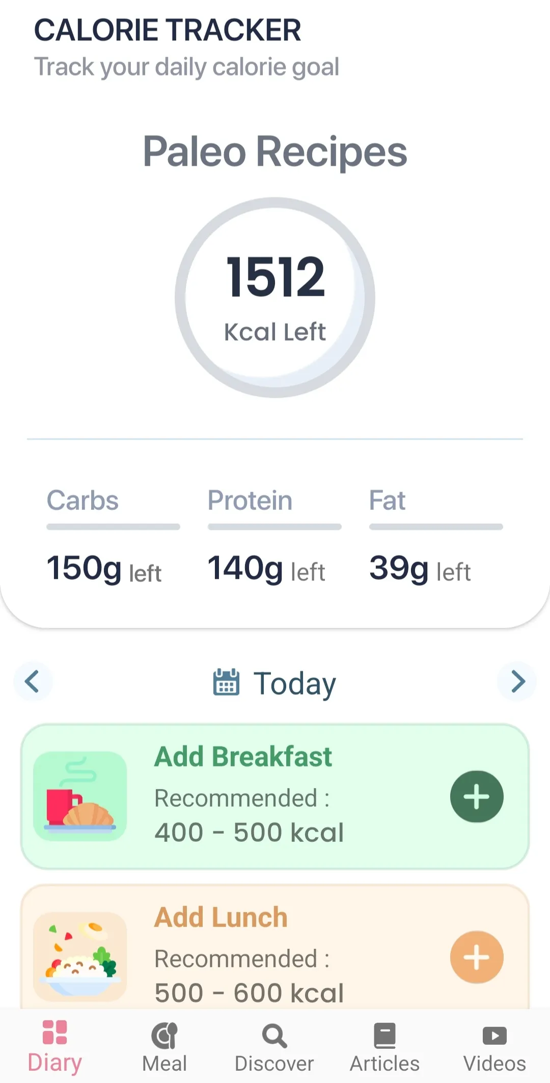 Paleo diet app: Diet tracker | Indus Appstore | Screenshot