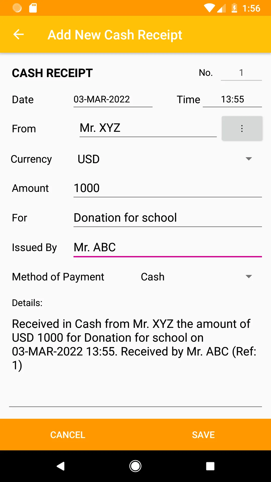 Donation Receipt | Indus Appstore | Screenshot