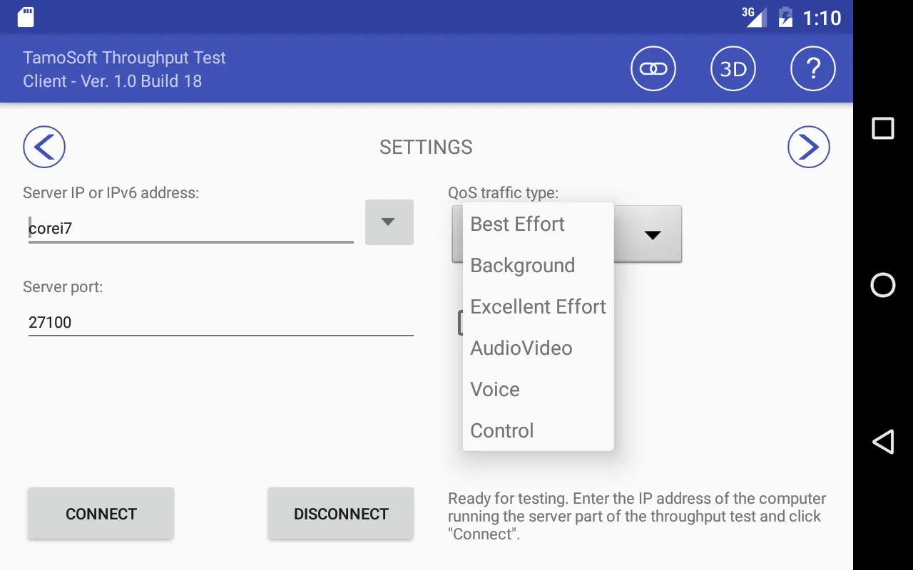 Throughput Test Client | Indus Appstore | Screenshot