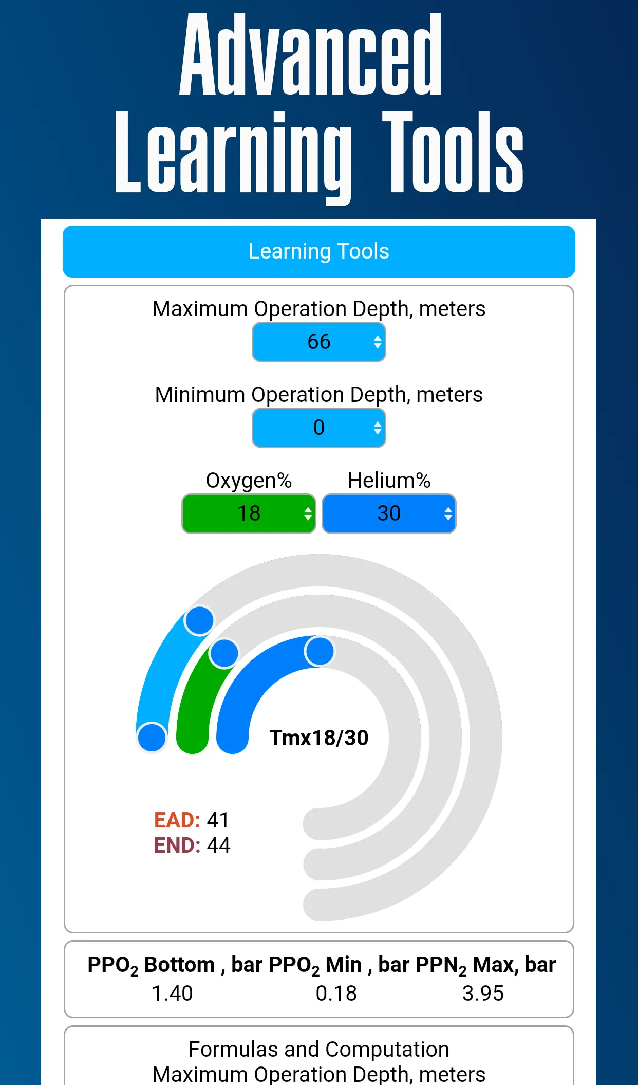 DiveProMe Scuba Diving Planner | Indus Appstore | Screenshot