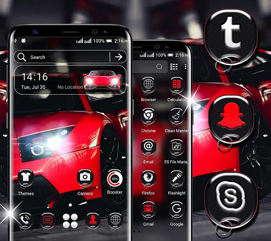 Red Car Launcher Theme | Indus Appstore | Screenshot