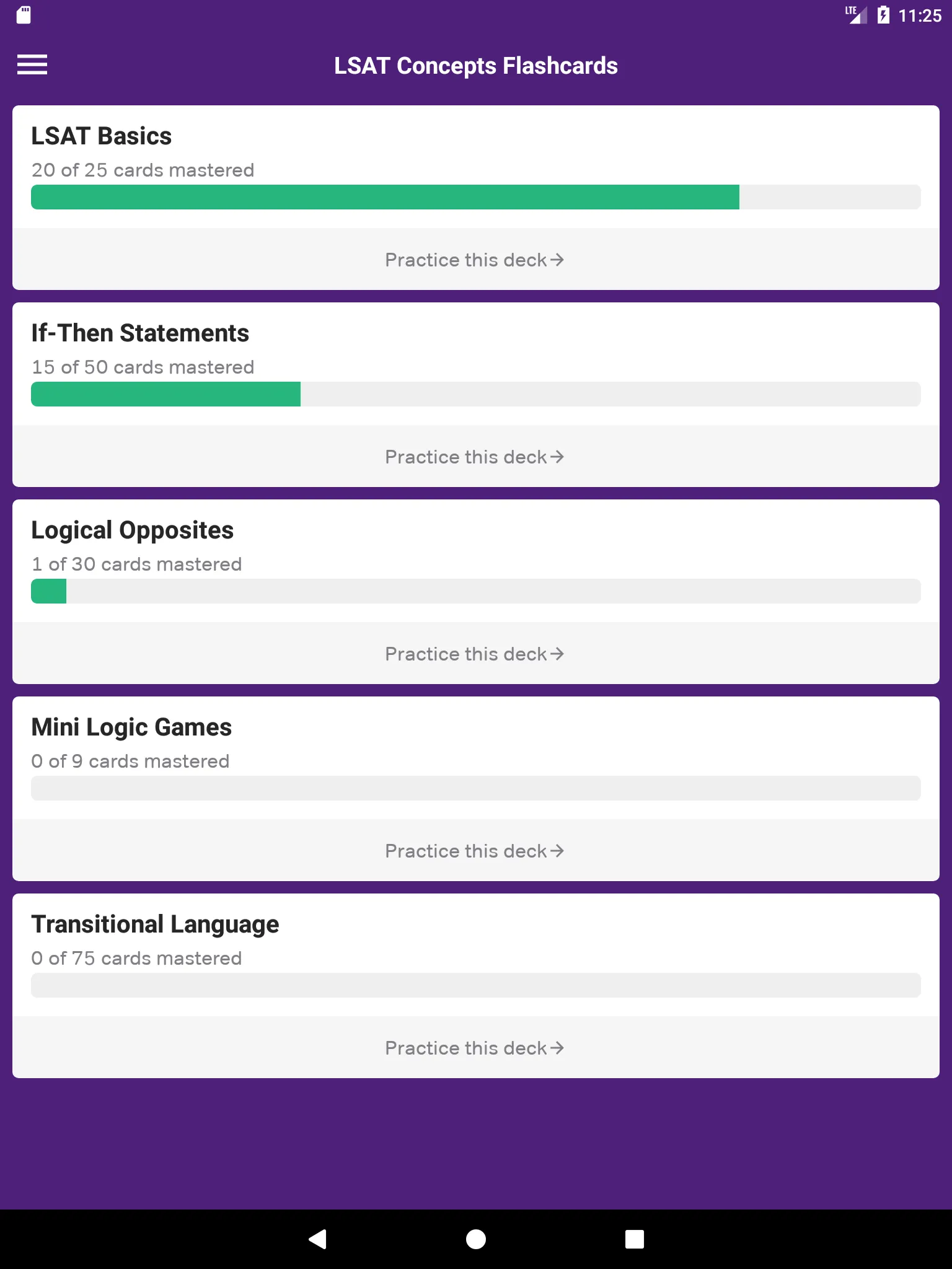 LSAT Prep, LSAT Flashcards | Indus Appstore | Screenshot