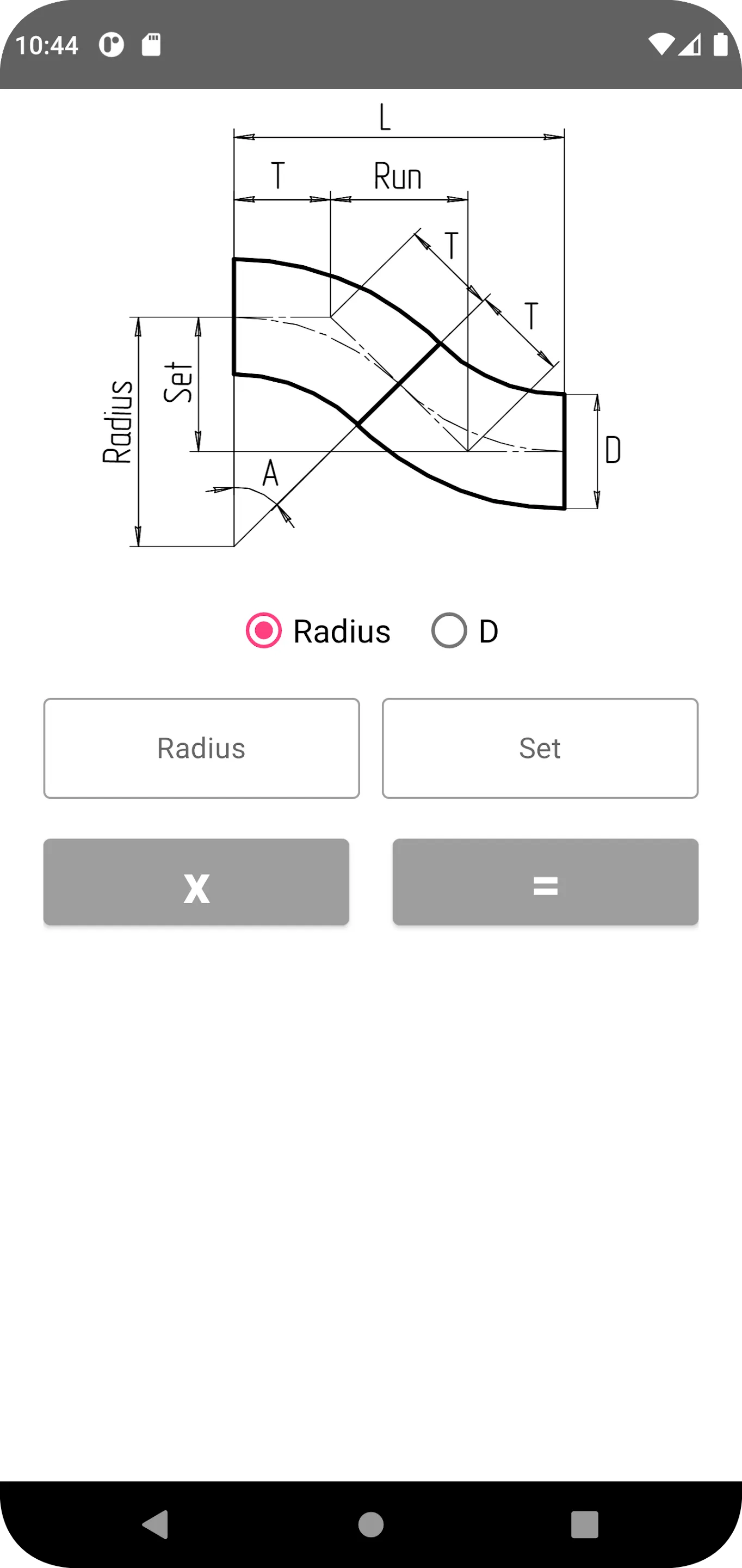 Offset Pipe calculator | Indus Appstore | Screenshot