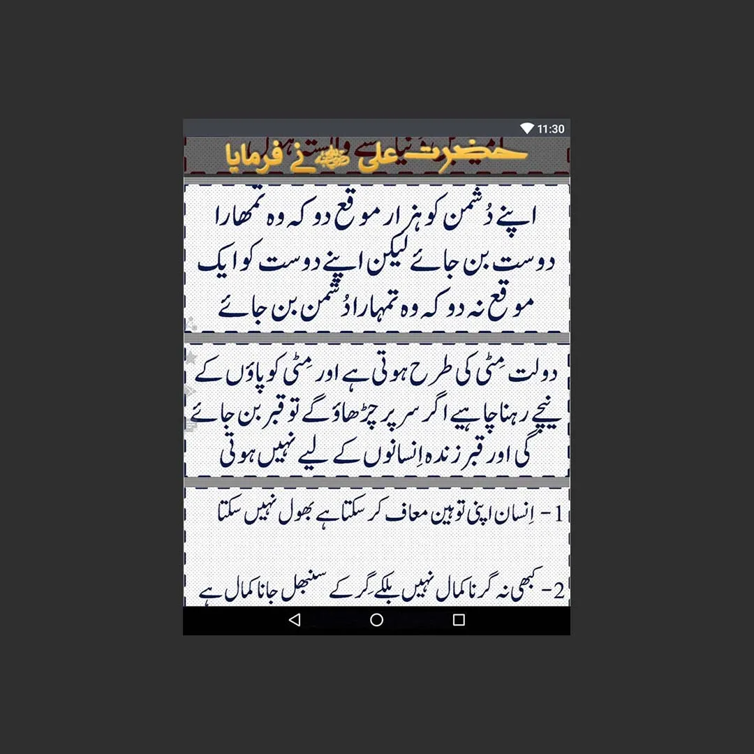 Aqwal e Zareen - Hazrat Ali RA | Indus Appstore | Screenshot