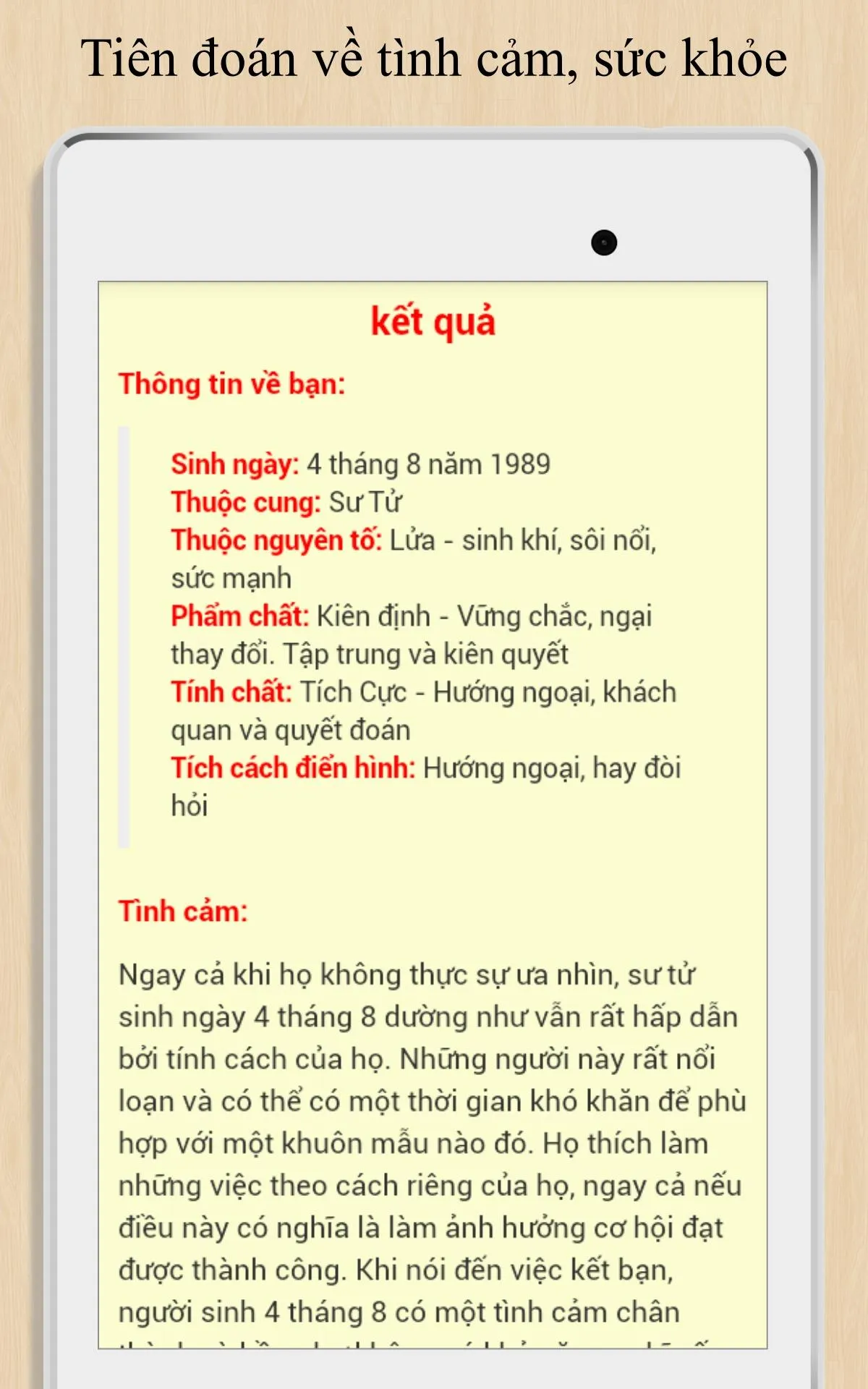 Bói ngày tháng năm sinh | Indus Appstore | Screenshot