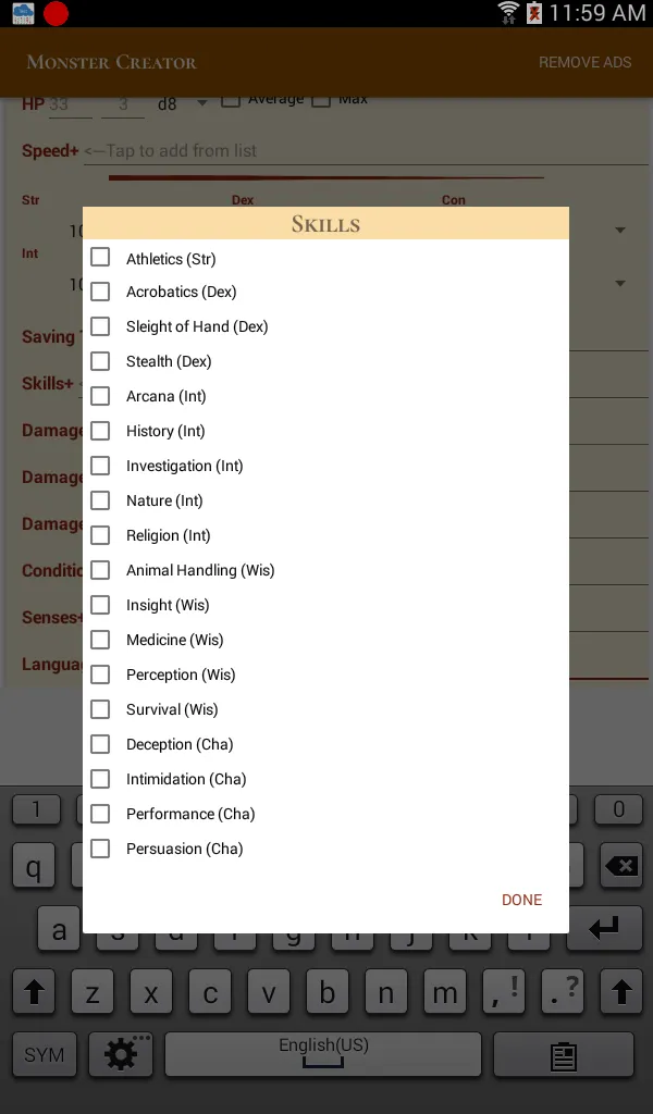 5e Monster Creator | Indus Appstore | Screenshot