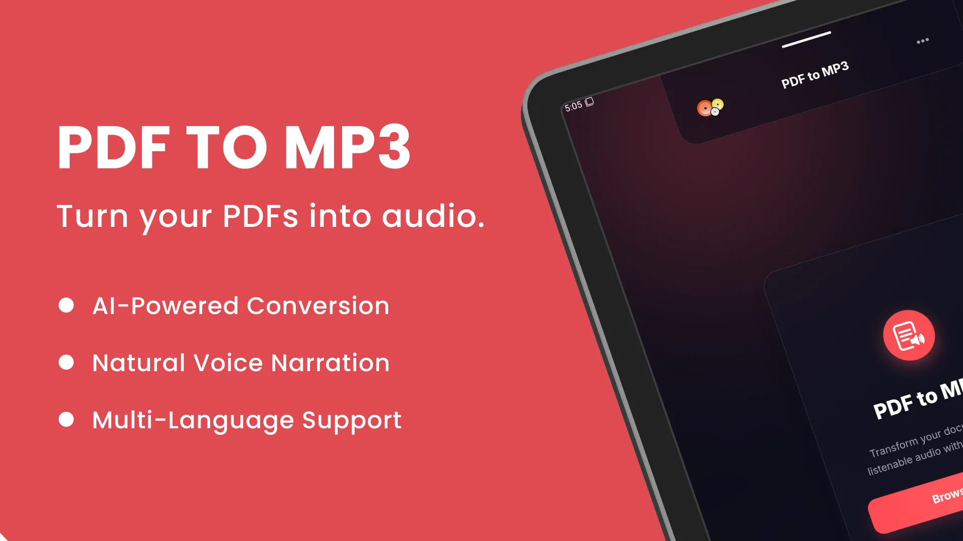 PDF to MP3 : Turn PDF to Audio | Indus Appstore | Screenshot