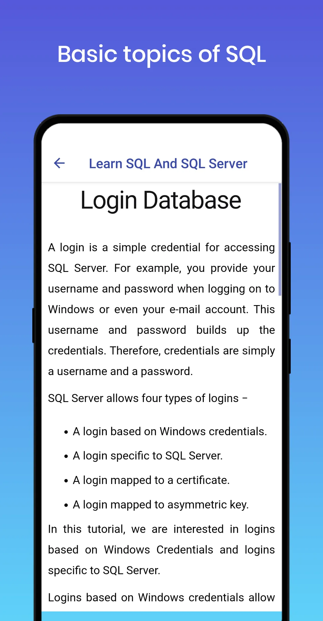 Learn SQL and SQL Server | Indus Appstore | Screenshot