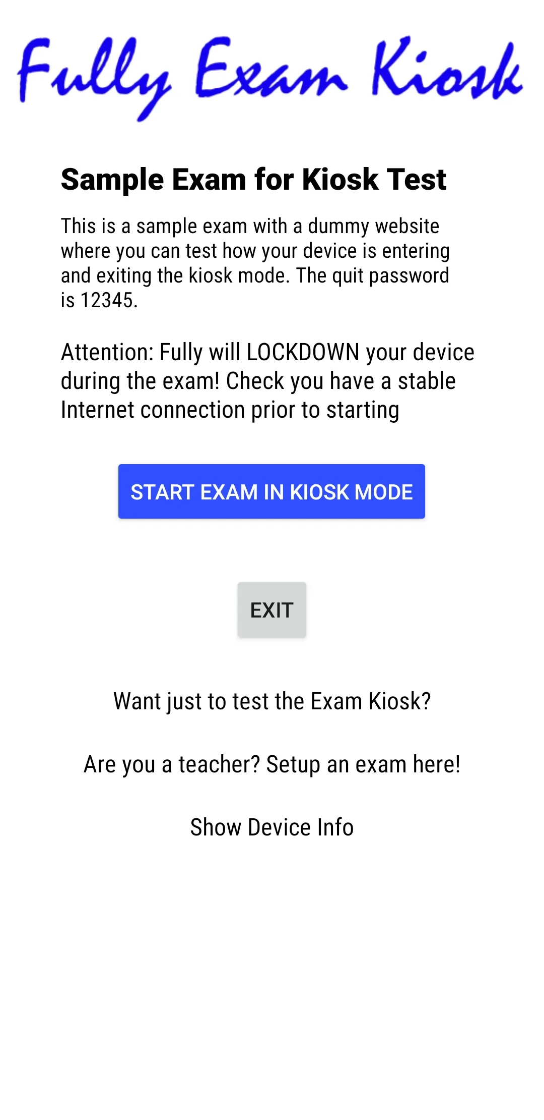 Fully Exam Kiosk | Indus Appstore | Screenshot