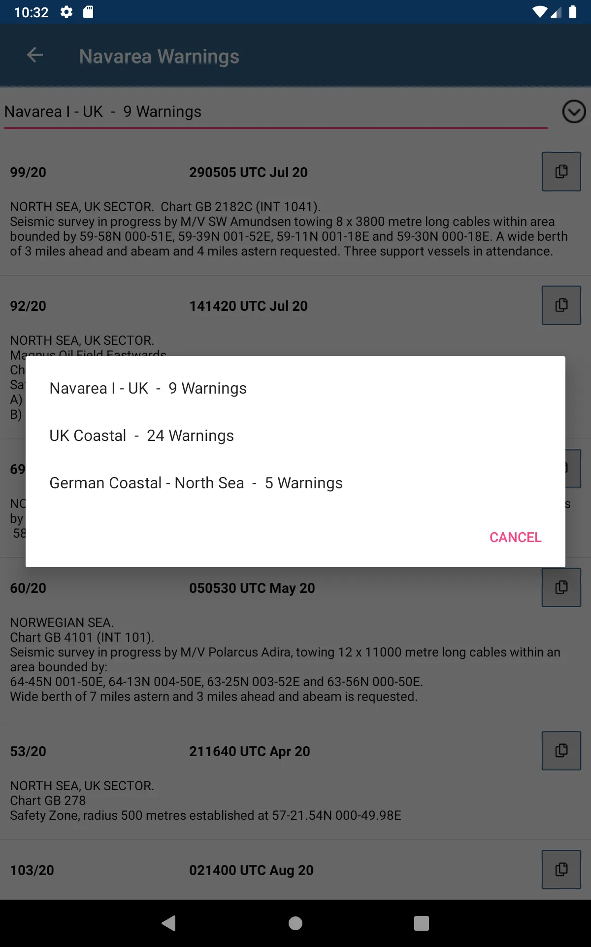 Navarea Warnings (Navtex) | Indus Appstore | Screenshot