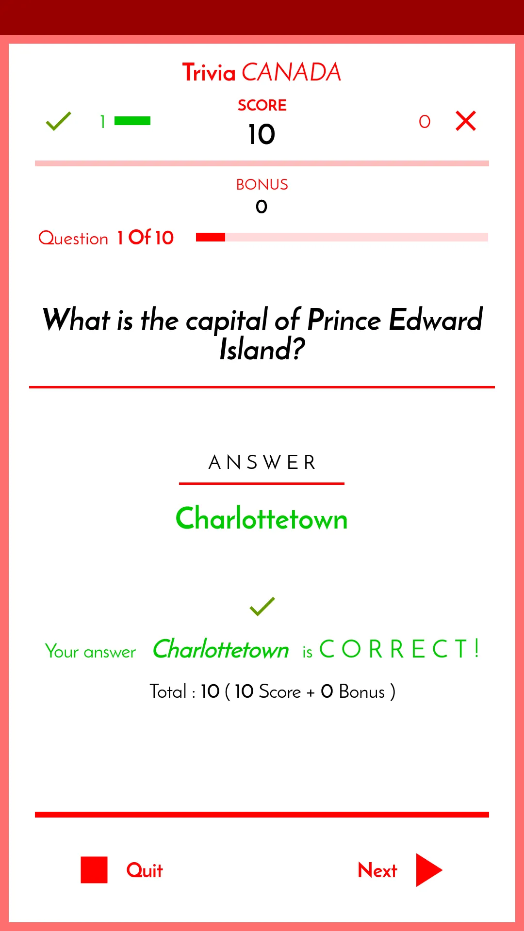 Trivia Canada | Indus Appstore | Screenshot