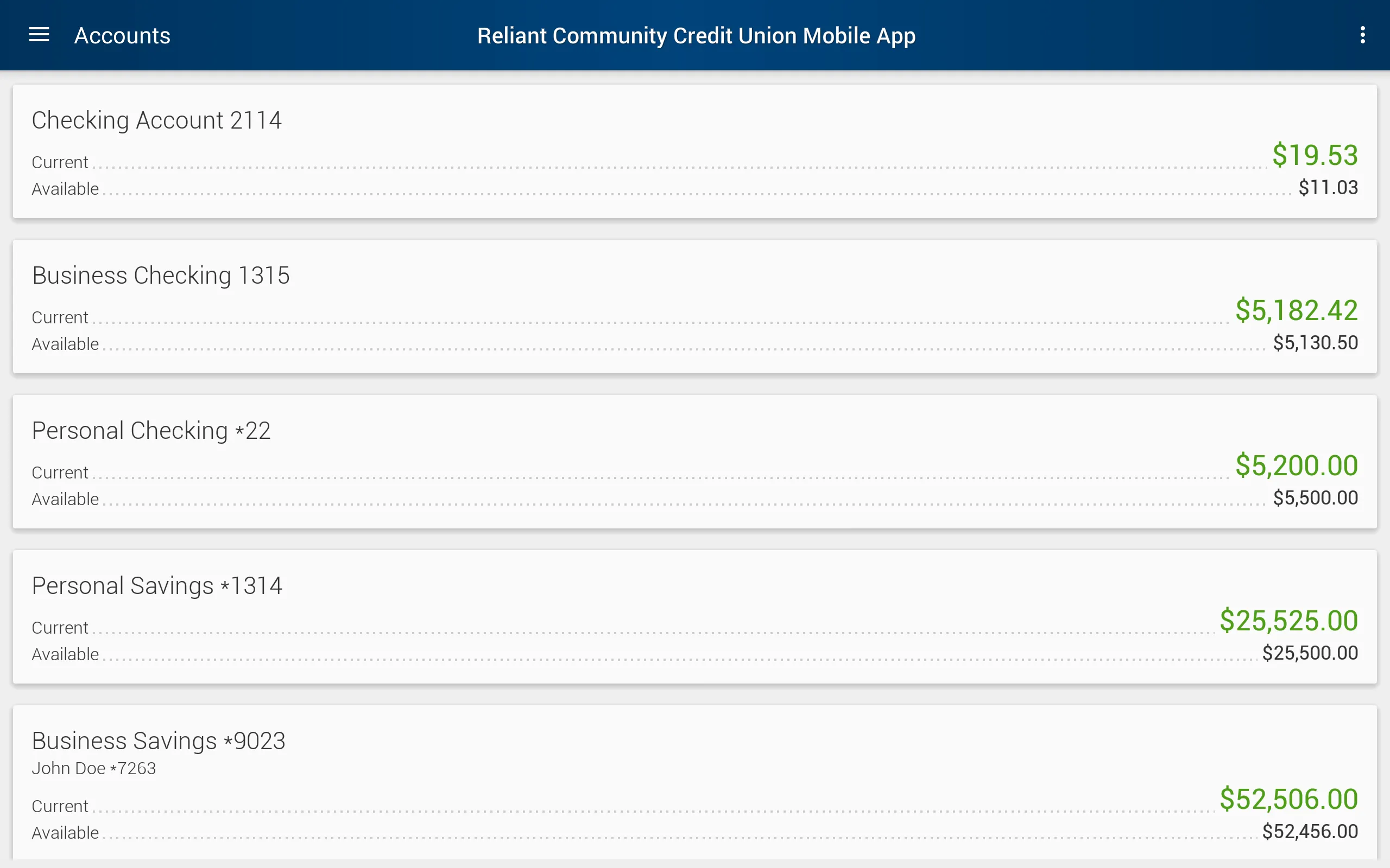 Reliant Community Credit Union | Indus Appstore | Screenshot