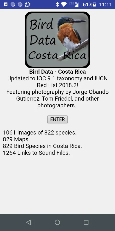 Bird Data - Costa Rica | Indus Appstore | Screenshot