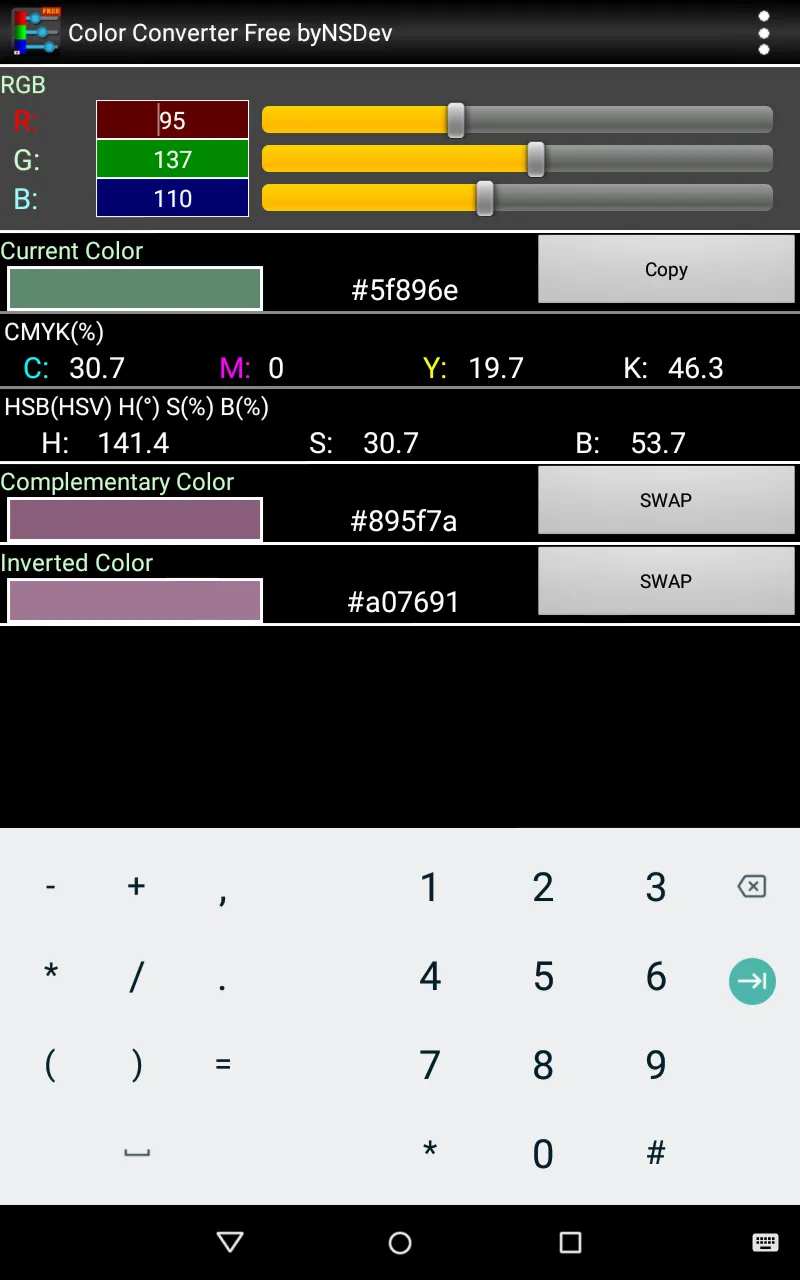 Color Converter byNSDev | Indus Appstore | Screenshot