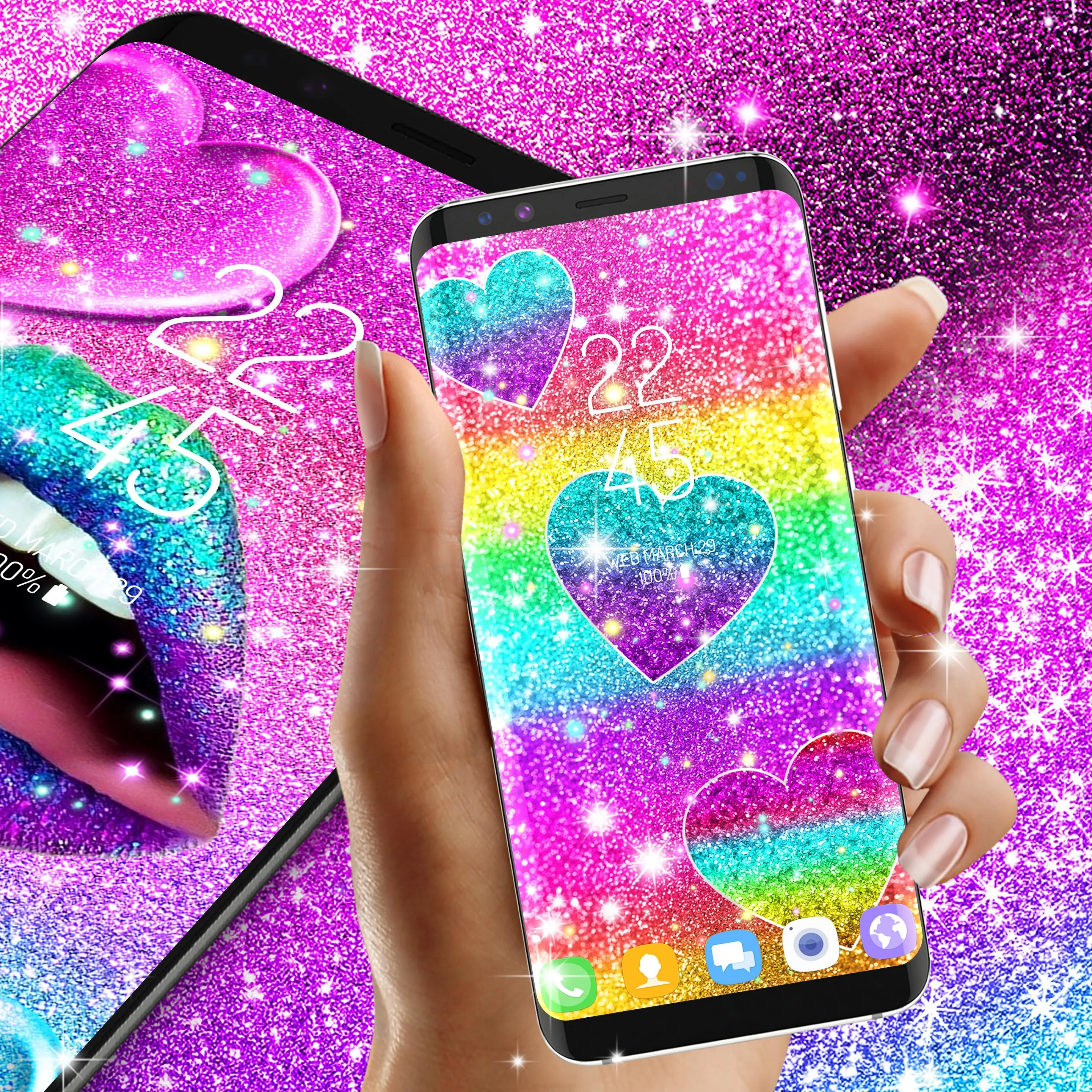 Multi color glitter wallpaper | Indus Appstore | Screenshot