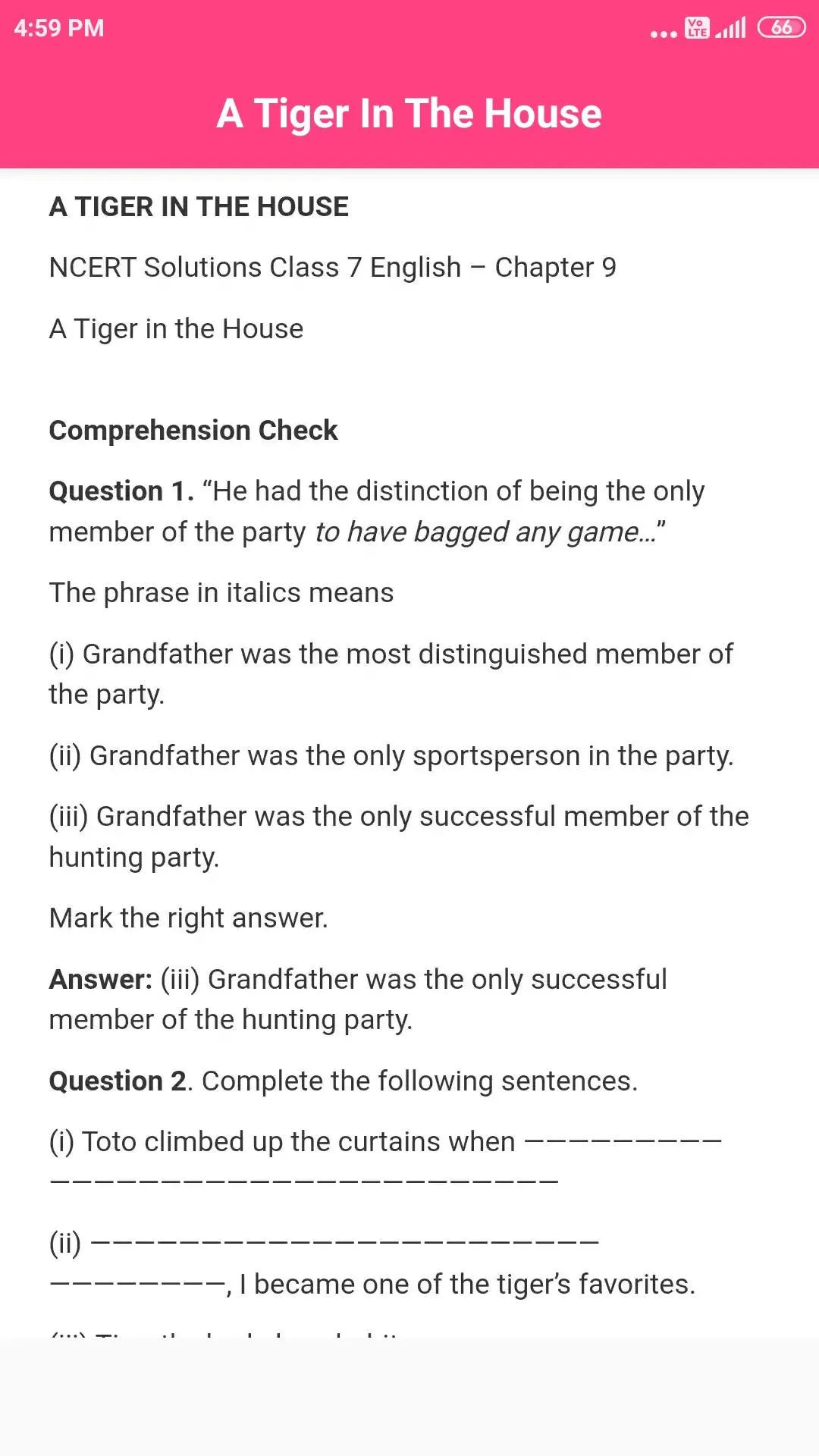 Ncert Class 7 English solution | Indus Appstore | Screenshot