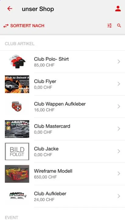 ABARTH - CLUB Switzerland | Indus Appstore | Screenshot