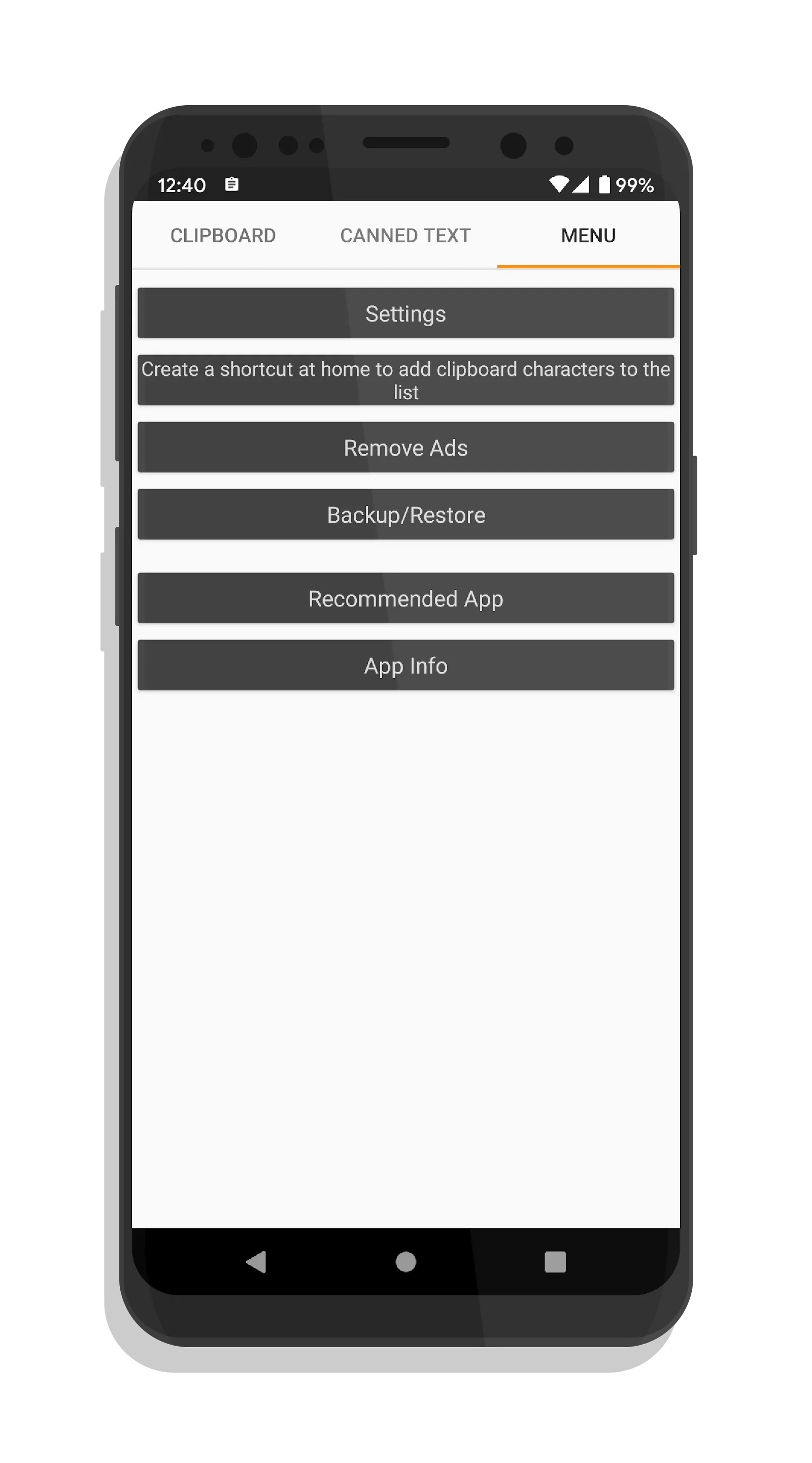 Clipboard / Canned text List | Indus Appstore | Screenshot