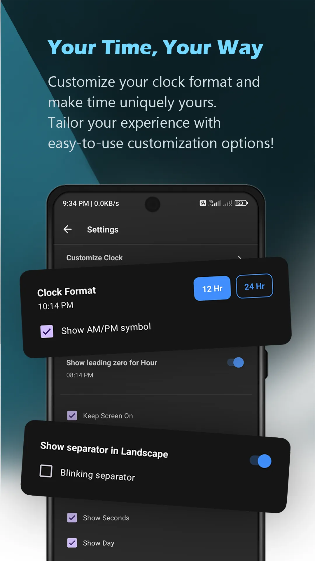 Huge Digital Fullscreen Clock | Indus Appstore | Screenshot