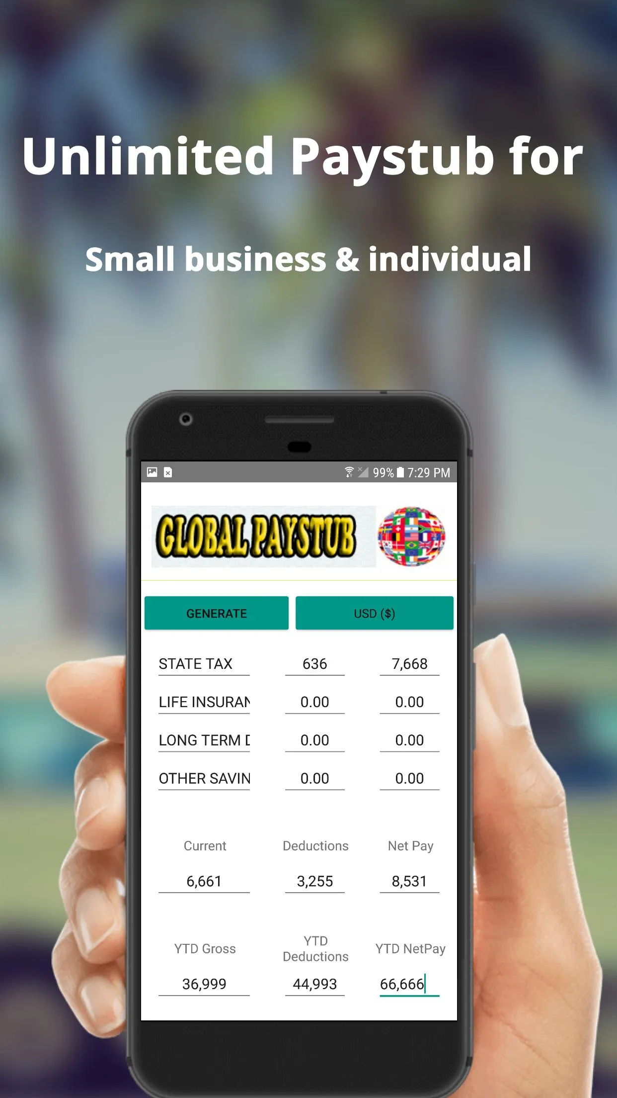 Universal Global Paystub Maker | Indus Appstore | Screenshot