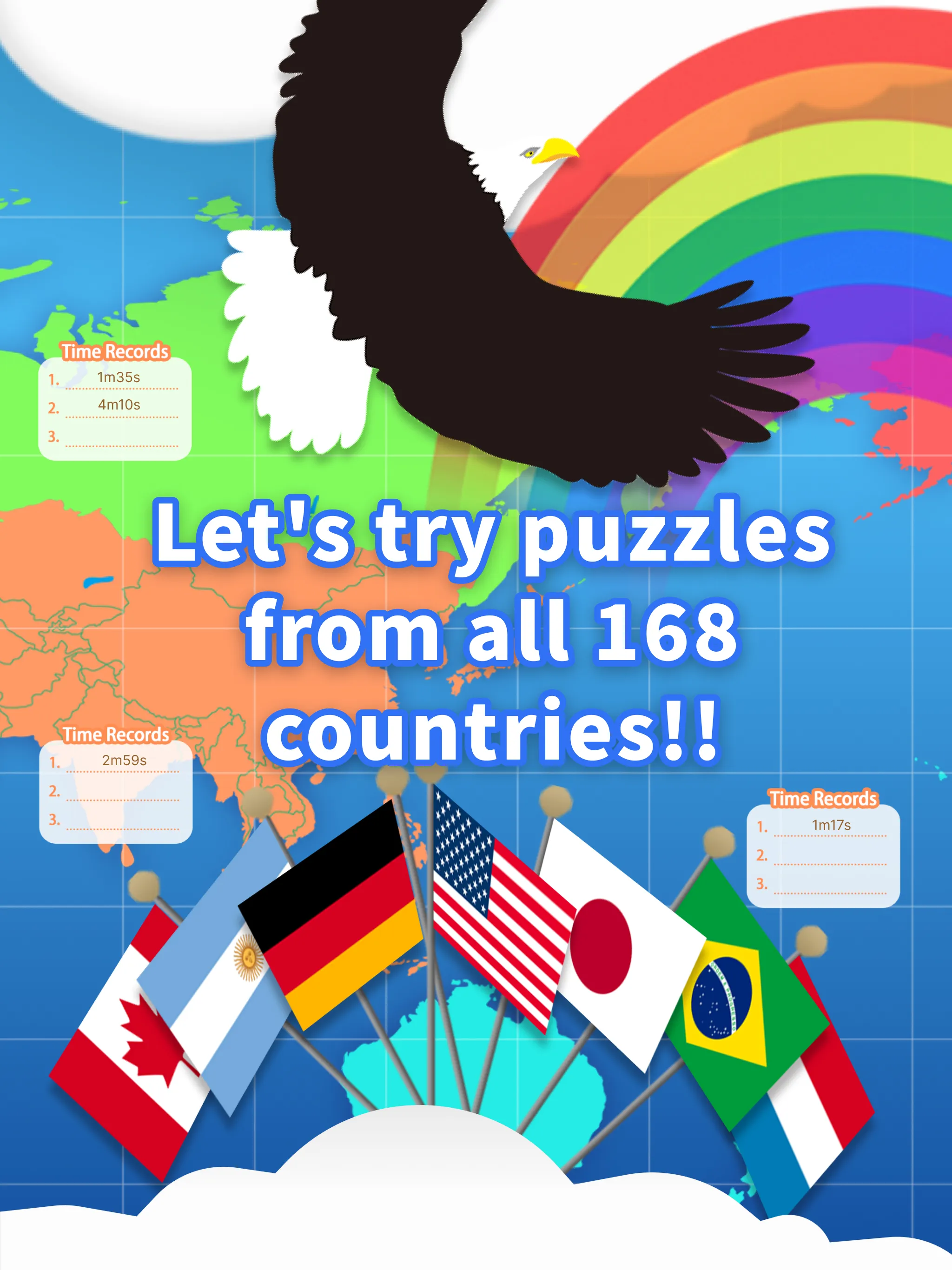 World Map Puzzle 168 Countries | Indus Appstore | Screenshot