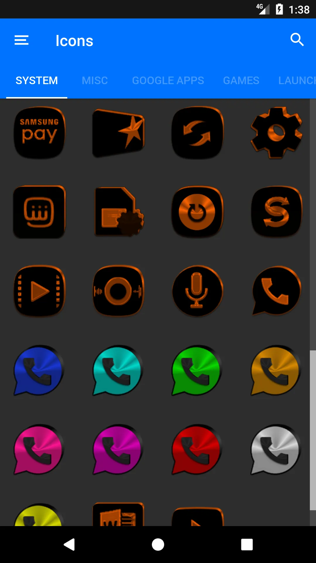 Black and Orange Icon Pack | Indus Appstore | Screenshot