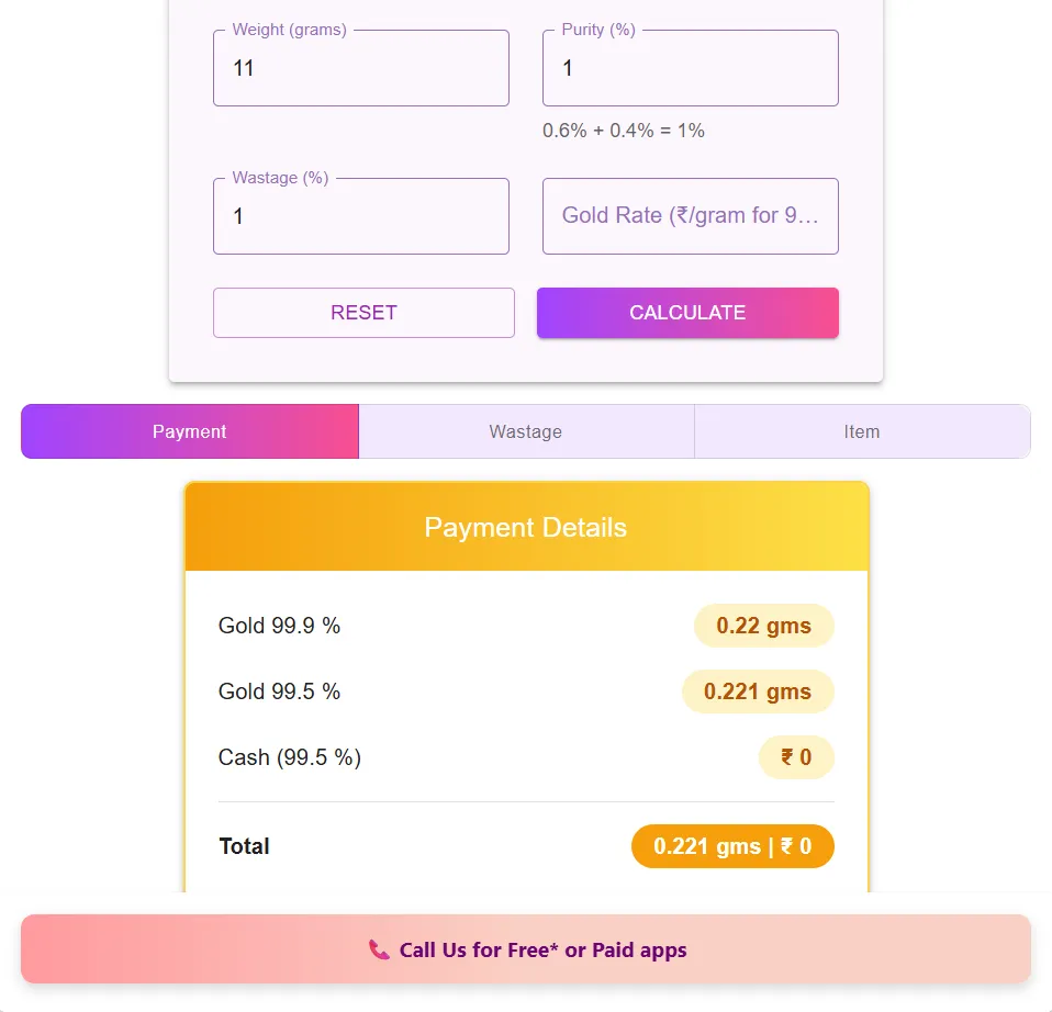 Gold Calculator | Indus Appstore | Screenshot