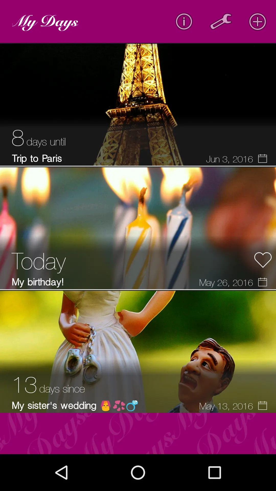 My Big Days - Events Countdown | Indus Appstore | Screenshot