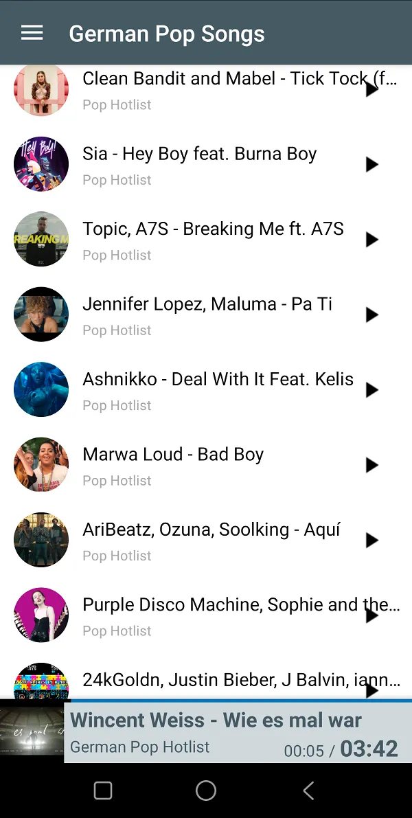 German pop music songs online | Indus Appstore | Screenshot