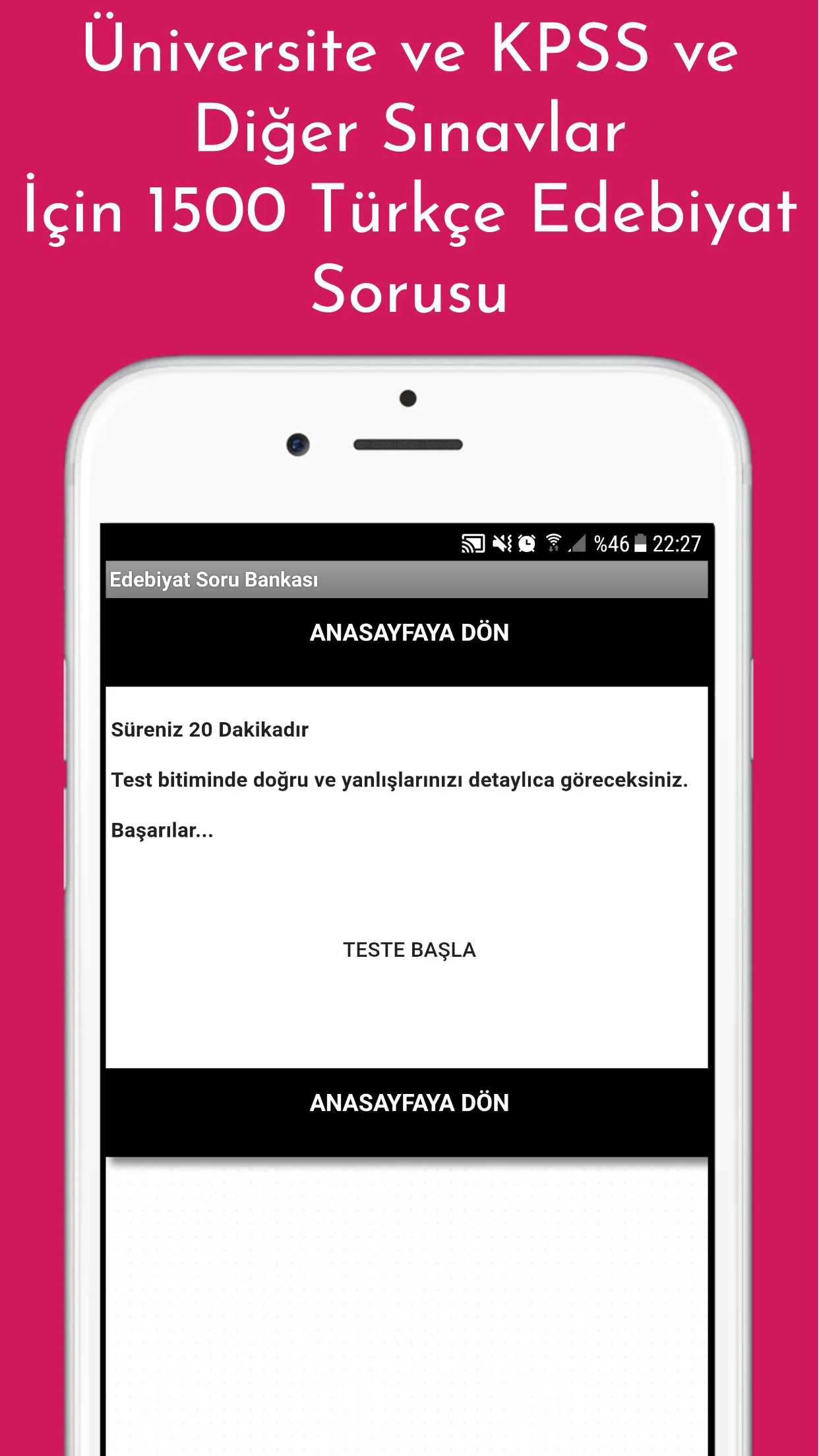 Edebiyat İnternetsiz Test | Indus Appstore | Screenshot