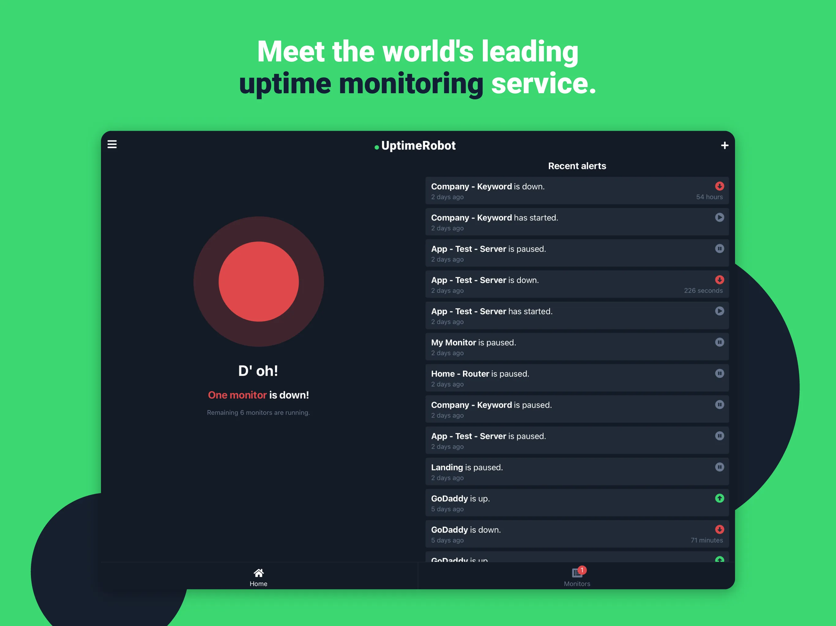 UptimeRobot: Monitor anything! | Indus Appstore | Screenshot