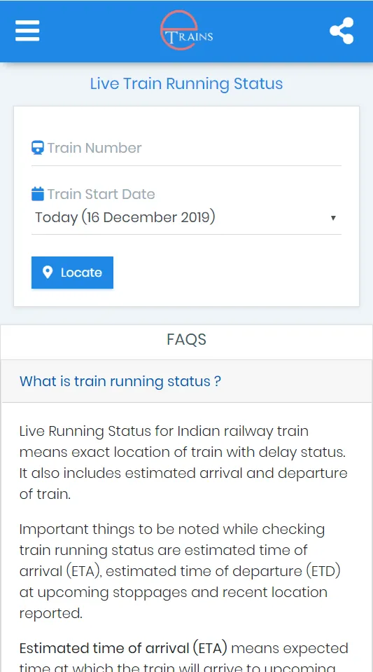 Train Enquiry Online - Etrains | Indus Appstore | Screenshot