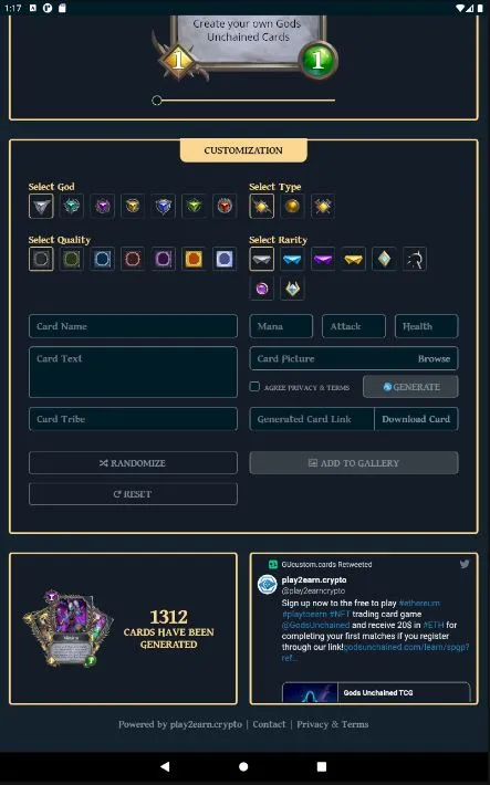 Gods Unchained - Custom Card G | Indus Appstore | Screenshot