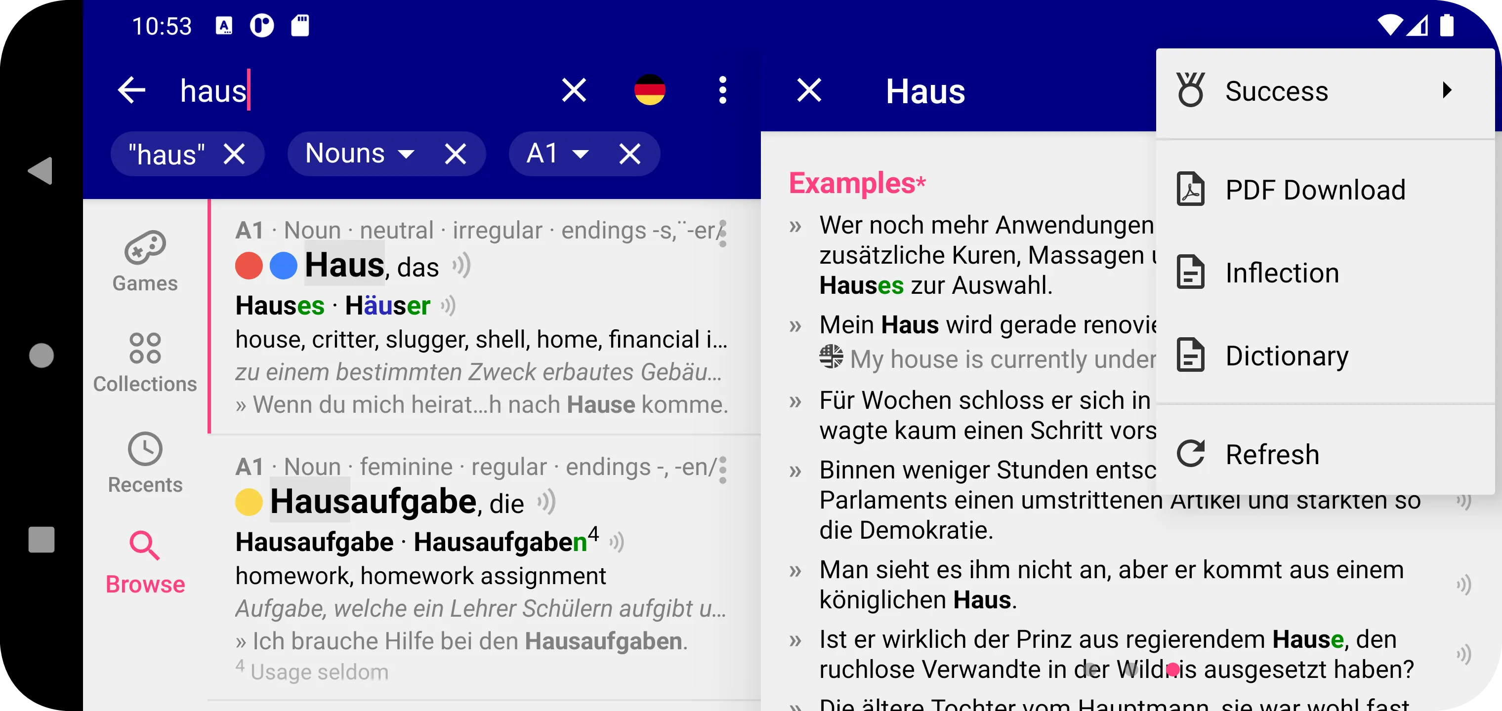 Nouns German Dictionary | Indus Appstore | Screenshot