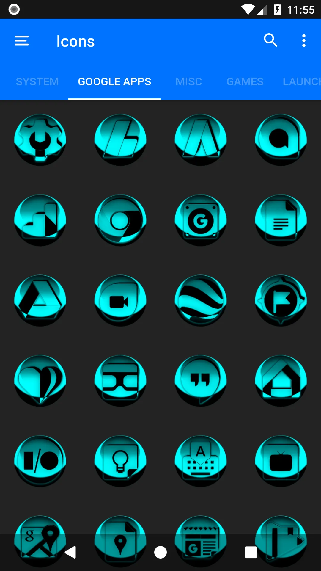 Cyan Icon Pack Style 3 | Indus Appstore | Screenshot