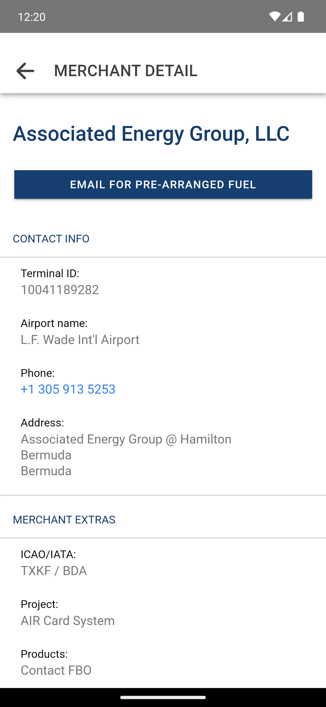 AIR Card® FBO Locator | Indus Appstore | Screenshot